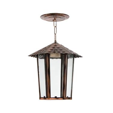 Imagem de Arandela Pendente Sextavada Cobre Colonial Blumenau