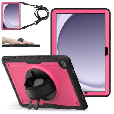 Imagem de ZenRich Capa protetora resistente à prova de choque para Samsung Galaxy Tab A9 Plus/A9+ 5G 11 polegadas 2023 (SM-X210/X216/X218) com suporte giratório 360 para mão e cinto de ombro