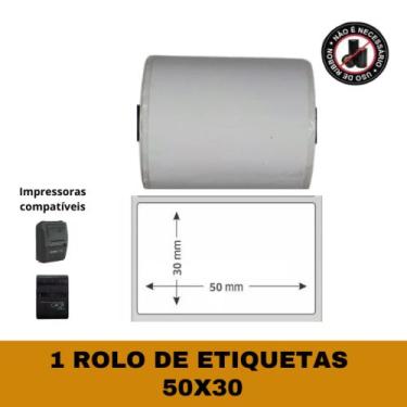 Imagem de Etiqueta Adesiva 50x30 para Mini Impressora - 1 Rolo - TITANNET