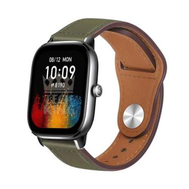 Imagem de Pulseira Couro 20mm Compatível Xiaomin Amazfit Gts 4 Mini - TECH KING,