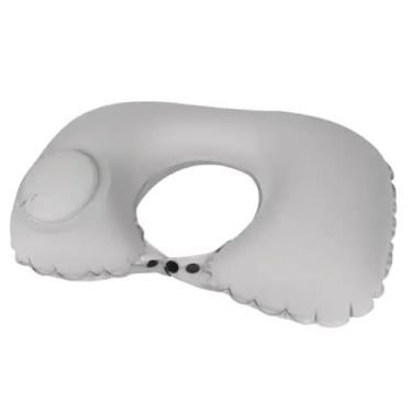Imagem de Travesseiro De Viagem Avião Inflável Leve Portátil Pescoço Automática Inflável Cervical Travesseiro(CINZA)