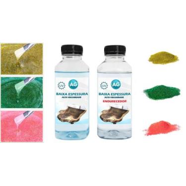 Imagem de Resina Baixa Espessura 1KG + 3 Glitters - Resinas ag