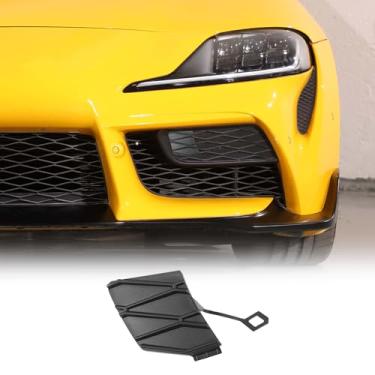 Imagem de Substituição da capa do gancho de reboque do para-choque dianteiro compatível com Toyota Supra GR A90 A91 MK5 2019-2024, capa de gancho de reboque de carro, kit de substituição de proteção à prova de