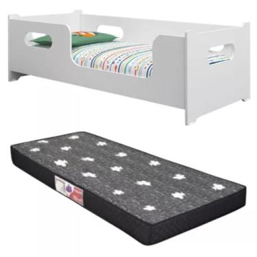 Imagem de Cama Solteiro MDF Incluso Colchão D20 Robusta Resistencia Grade Proteção