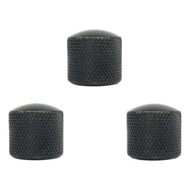 Imagem de KIT 3 Knob metal 18mm preto de encaixe guitarra KB20BK MXP