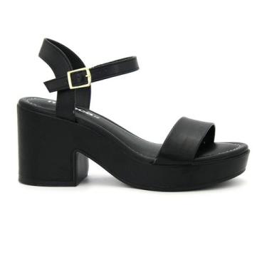 Imagem de Sandália Original Moleca 5549.102 Salto Alto Grosso Feminino, 37, Pret