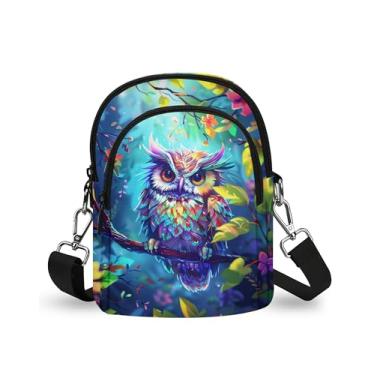 Imagem de NOXOZNMOK Bolsa transversal pequena feminina casual para celular, impermeável, bolsa de ombro para viagem, Azul claro, Casual