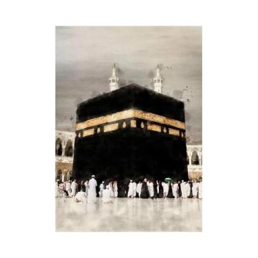 Imagem de Allahu Akbar Kaaba Mesquita Sagrada Caligrafia Islâmica Pintura Em Tel