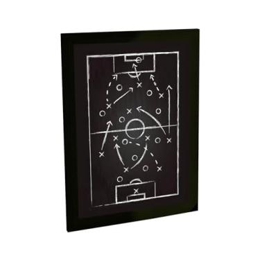 Imagem de Quadro Decorativo Basquete Ilustração Quadra Tática Decoração Poster Quarto Sala