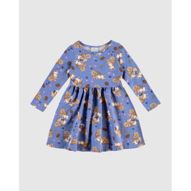 Imagem de Vestido Manga Longa Estampado Algodão Malwee Ref. 0126233
