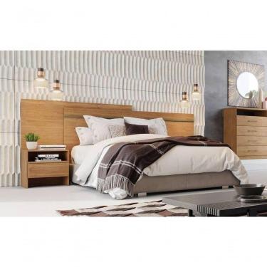 Imagem de Cabeceira Para Cama Box Casal Com 2 Mesas De Cabeceira - -cumaru - Móveis Horizonte