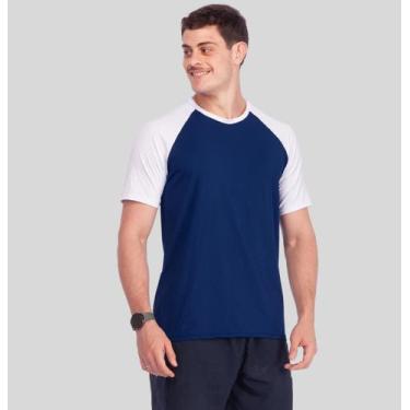 Imagem de Camisa Masculina Manga Curta Recorte Bicolor Tecido Uv+50 - ARUNA SUN,