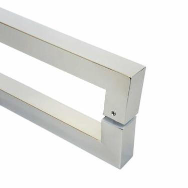 Imagem de Puxador Porta Pivotante Duplo Quadrado 60cm Inox - Decorplace, Brilhan