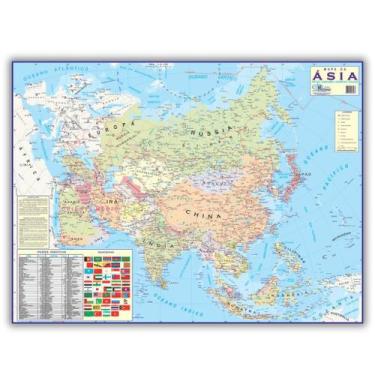 Imagem de Mapa Gigante Da Ásia - Dobrado 120 x 90 cm - Politico Continente Geogr