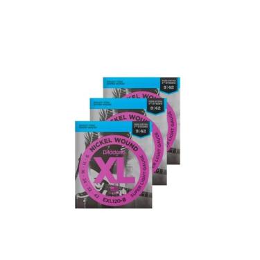 Imagem de Kit 3 UND. Encordoamento Guitarra Daddario Exl120-B 09 - D'ADDARIO