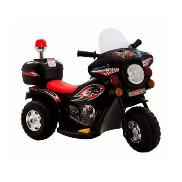 Imagem de Mini Moto Elétrica Preta Com Luz Sons E Farol 6V4Ah
