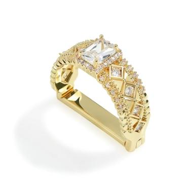 Imagem de YYBONNIE Anel masculino de cristal cintilante, fecho de gravata, prendedor de gravata, acessórios de gravata com caixa para presente de joias de casamento, Large, Cristal, Zircônia cúbica