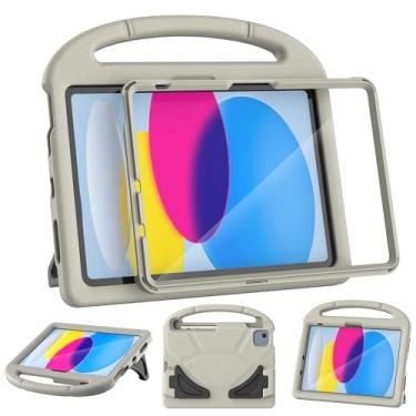 Imagem de TOEVEK Capa infantil para iPad (A16) 11ª geração 11 polegadas 2025/iPad 10ª geração 10,9 polegadas 2022, com protetor de tela e porta-lápis, capa com alça à prova de choque para iPad 11/10 de geração