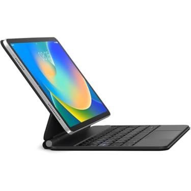 Imagem de Camada de Capa magnética compatível para Samsung Galaxy Tab S10 FE 2025 de 10,9 polegadas (modelo SM-X520/SM-X526), capa magnética com teclado com touchpad (Preto)