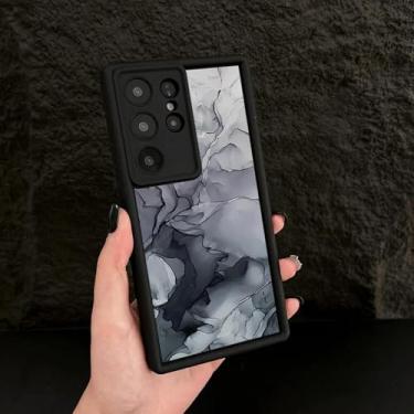 Imagem de YOGISU Capa de TPU macio com padrão de mármore retrô para Samsung A25 (para Samsung A25/Preto 047)