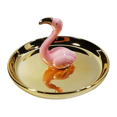 Imagem de Deevoka Bandeja Cerâmica para Acessórios, Porta-anéis, Escultura Decorativa, Prato para Exposição de Brincos E Bijuterias, Rosa Dourado