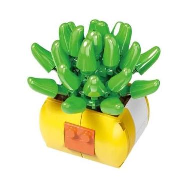 Imagem de Crianças DIY Simulação Suculentas Bonsai Cacto Aloe Vera Blocos De Con