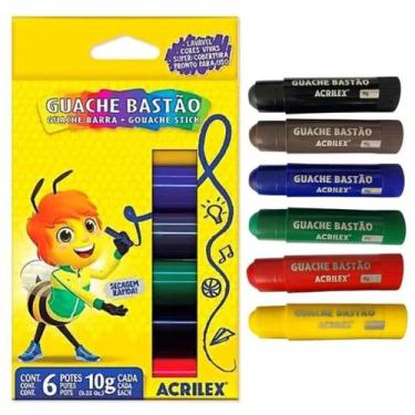 Imagem de Tinta Guache Bastao Neon 6 Cores - Acrilex