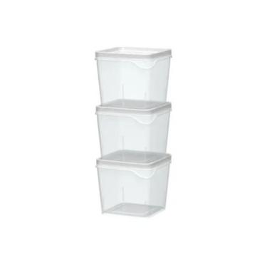 Imagem de Jogo 3 Potes Quadrado Multiuso Pp 250ml - Nitron, Transparente