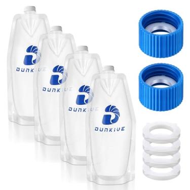 Imagem de Dunkive Sacos de filtro de água dobráveis de 1L e kit de acoplamento de filtro de água compatíveis com filtros rosqueados externos de 28 mm, garrafa dobrável para viagem, caminhada, acampamento - 4 ×