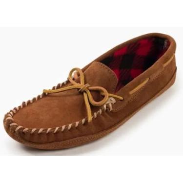 Imagem de Minnetonka Men's Double Bottom Fleece Slipper, Brown, 11.5 W