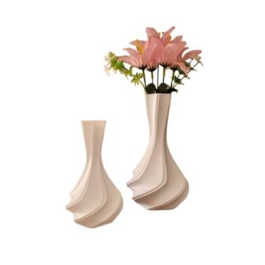 Imagem de Vasos de Plantas decorativos3d p/mesa Rack Sala e ambientes (Preto,1 vaso de 14 e 1 vaso de 18 cm)