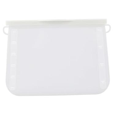 Imagem de IEUDNS Saco de silicone reutilizável para alimentos, bolsa para freezer, leve, organizador de lanches de frutas e leite, bolsa de armazenamento para viagem, Claro