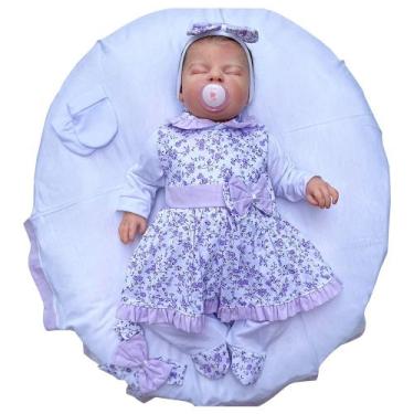 Imagem de Saída de Maternidade Menina Mari Floral Lilás 05 Peças - zanybaby