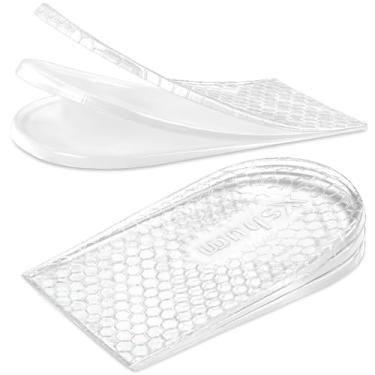 Imagem de Xshum Palmilha Ortopédica Ajustável Para Elevação Do Calcanhar, Palmilhas Com 3 Camadas De Aumento Altura Discrepâncias No Comprimento Das Pernas, Tendinite, Esporões E Dor Calcâneo (Grande, Transpa