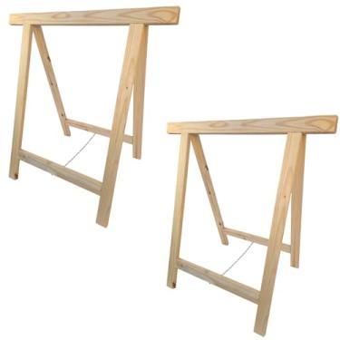 Imagem de Tudo Jardim, 2 Cavaletes de Apoio Para Obra Mesa Pe Madeira Pinus 75x80