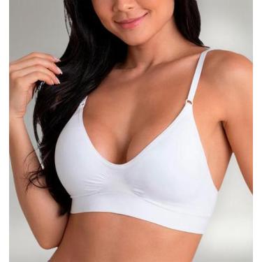 Imagem de Sutiã Lupo Original Loba Sem Costura Top Com Bojo Removível, Branco, G