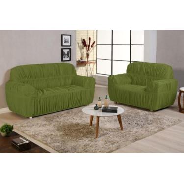 Imagem de Capa para sofa king grande 2 e 3 lugares malha gel elasticada - morada