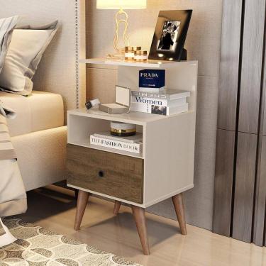 Imagem de Mesa De Cabeceira Euro - Mdp 1 Gaveta Pintura Uv Freijó - J3 Móveis