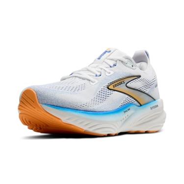 Imagem de Brooks Tênis de corrida masculino Glycerin 22 Neutral, Branco/cobalto/laranja, 40