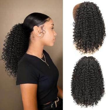 Imagem de ZAVIDE Rabo de cavalo para mulheres negras com cordão rabo de cavalo cabelo encaracolado extensão rabo de cavalo rabo de cavalo cabelo humano sensação para uso diário (#4)