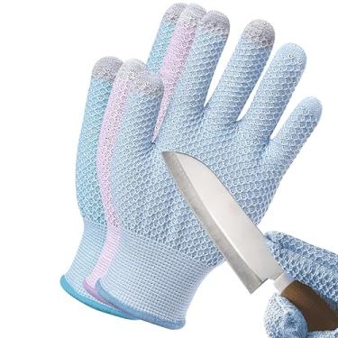 Imagem de Fullsheild 3 Pares De Luvas Resistentes A Cortes Nível 5 Proteção Para Cozinha, Anticorte Grau Alimentício Atualizada