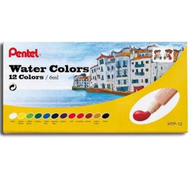 Imagem de Tinta Aquarela Pentel 12 cores Water colors HTP-12