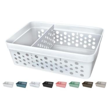 Imagem de Cesto Organizador Trama Rattan c/ Divisória Removível 17x11 - Usual Ut