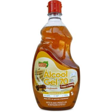 Imagem de Álcool gel 70% 1 litro perfumado cravo e canela - Barriga Verde 
