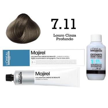 Imagem de Coloração Majirel 7.11 Louro Cinza Profundo + Emulsão Oxi 20 Vol. 75ml