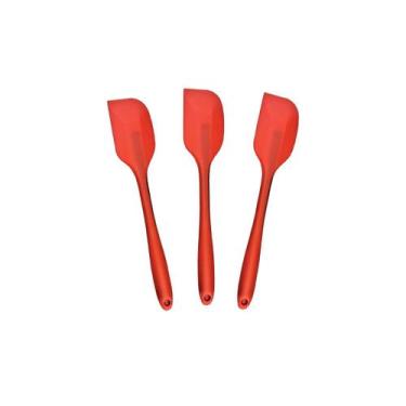 Imagem de Kit 3 Espátulas de Silicone Curva 21cm Vermelha Reforçada - - udlandia