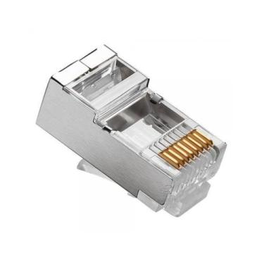 Imagem de Conector de Rede Plug RJ45 8x8 CAT5E Blindado 062-0047 Chip SCE Pacote