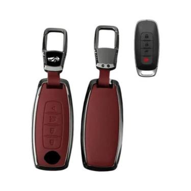 Imagem de Capa De Chaveiro De Carro Em Liga De Zinco E Couro Para Nissan Juke X-