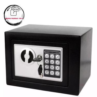 Imagem de Cofre Eletrônico Digital Em Aço Teclado Senha + 2 Chaves - Tesla Store