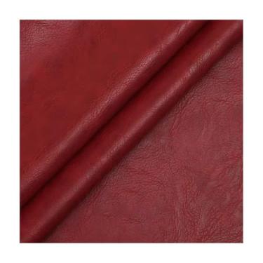 Imagem de 1 Pc Artificial Leather Fabric 50x138CM - Waterproof PU Material for Handmade Sofa Covers, Car Seat Repair, Craft Projects(23-Red)